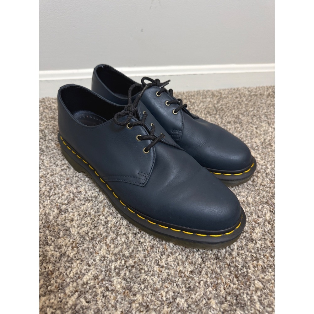 Dr Martens 1461 Oxford Leather Shoes Navy Dark Blue 3 Eye Lace Up Mens 10 Derby